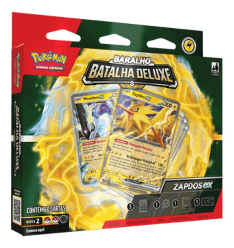 Baralho Batalha Deluxe Zapdos Ex Pokemon Tcg Copag Deck