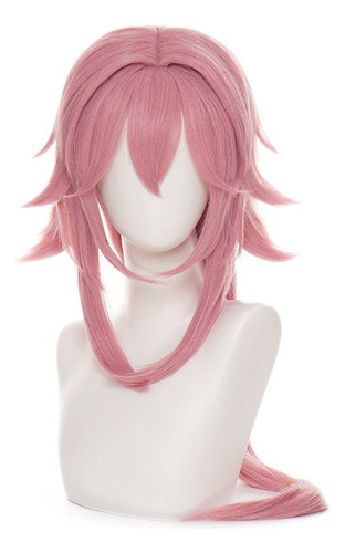 Genshin Impact Yae Miko Cosplay Peluca Pelo Halloween 80cm