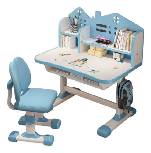 Juego De Escritorio Y Silla La Mesa Para Niños Para Estudiar Azul