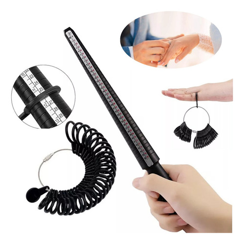 Medidor Número De Anillos + Probador De Dedos 2-piece Set