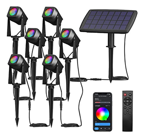 Fmart Rgbw, Foco Solar Inteligente Bluetooth Para Paisaje, P