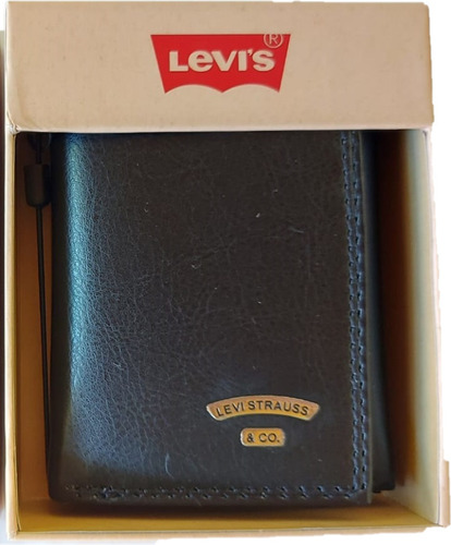 Billetera Levi's Original Negra Importada En Caja