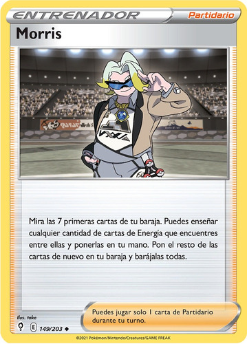 Cartas Pokemon Supporter Morris 149/203 Reverse Español Evs