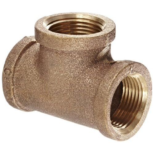38101 Red Brass Pipe Fitting, Tee, 3/4  X 3/4  X 3/4  F...