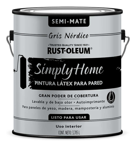 Pintura Latex 3.785l Simply Gris Nordico Semi Mate Rust Oleu