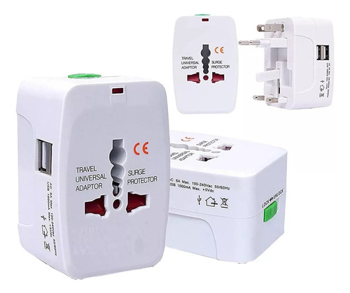 Adaptador De Enchufes Con 2 Usb Para Utilizar En Bolivia
