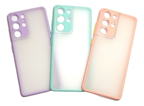 Carcasa Para Samsung S21 Ultra Borde Colores Protec Camara