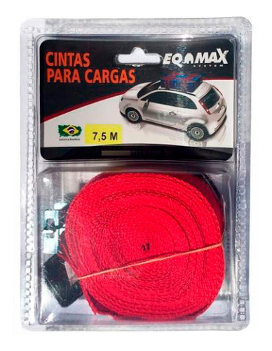 Cinta Amarre Eqmax 750 Cm Polipropileno Acero Zincado Rojo
