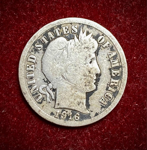 Moneda 1 Dime Estados Unidos 1916 Km 113 Plata 0.900