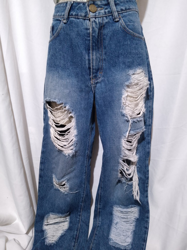 Sexy Pantalón Mezclilla Mom Jeans Rotos K L O E Jeans
