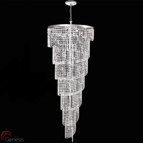 Pendente Cristal Espiral Ø60cm - Pé Direito Duplo Teto Alto