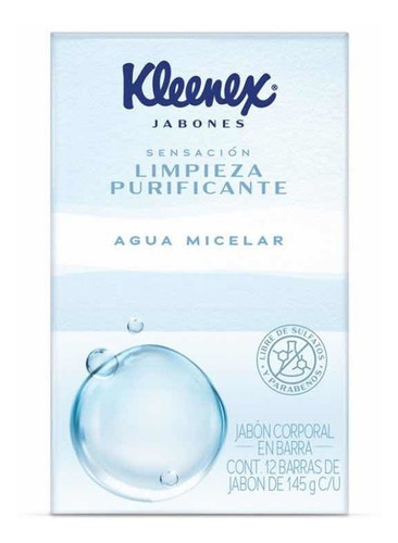 Jabón Corporal Kleenex Con Agua Micelar 12 Piezas