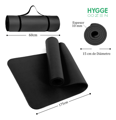 Imagen 3 de 7 de Pack X10 Mat Nbr 10mm Antideslizante Yoga Pilates Fitness
