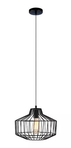 Lámpara de alambre de metal negro