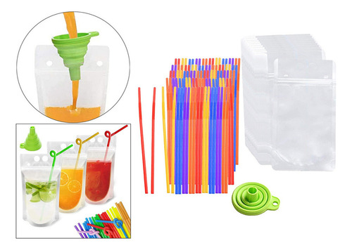 N 100 Unidades De Bolsas De Bebida Desechables Selladas Con