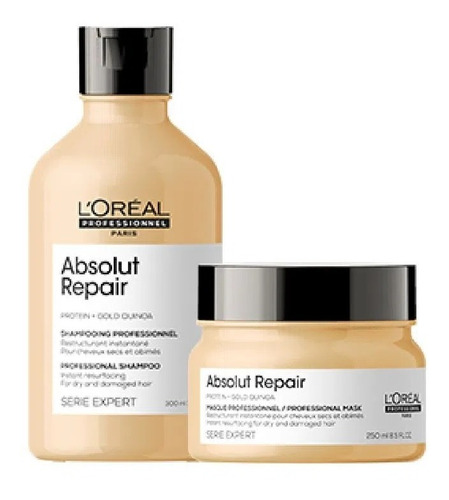 Shampoo + Mascarilla L'oréal Absolut Repair Gold Quinoa 
