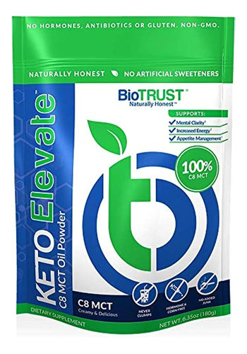 Biotrust Keto Elevate, Pure C8 Mct Oil Powder, Suplemento De