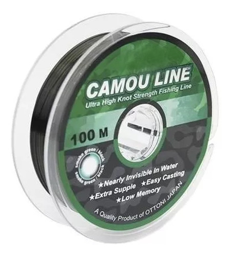 Nylon De Pesca Camou Line 0,35 Mm Carretel X 100 Metros Baja