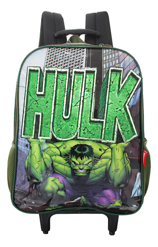 Mochila Infantil Rodinhas Os Vingadores Hulk Marvel Luxcel