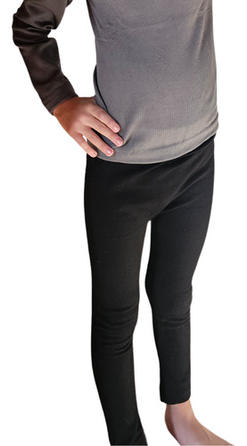 Conjunto Termico Infantil Morley Frisado Polera Y Pantalon Negro 12 Años