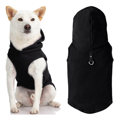 Gooby - Chaleco Polar Con Capucha Para Perro, Color Negro, T