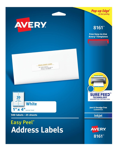Avery Etiqueta Postal Impresora Inyeccion Tinta 500 1 X 4 5