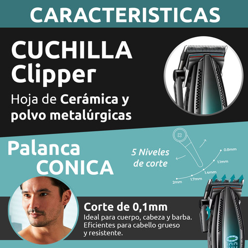 Máquina De Cortar Pelo Pro Vgr V-270 Metal 9000rpm Motor Dc Color Negro Y Verde