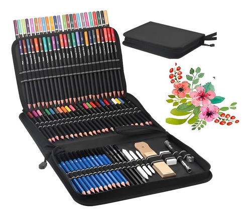 Set Arte 95 Pcs Maleta Lapiz Para Pinar Lapices De Colores