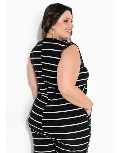 Macacao xadrez hotsell plus size