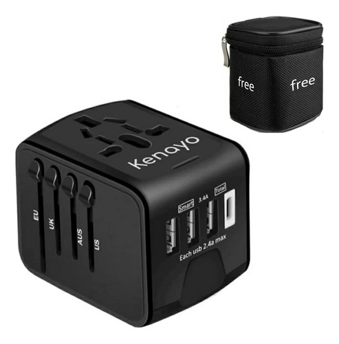 Adaptador De Viaje Universal Todo En Uno Cargador De Adaptad