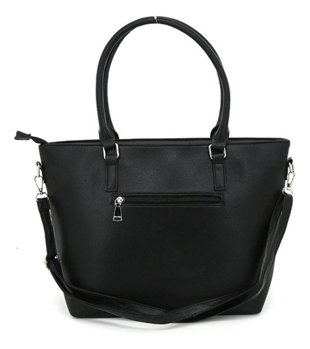 Cartera Miss Unique Negra Eco Cuero Con Bolsillo Hermosísima Mis 17733.1 Negro Lisa Níquel Negro