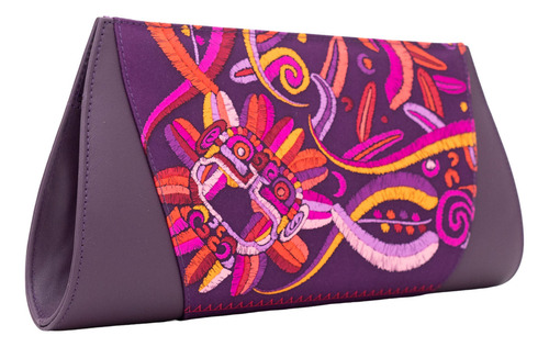 Bolsa Sen Pineda Covalin Diseño Quetzalcóatl Uva/fucsia Quetzalcóatl