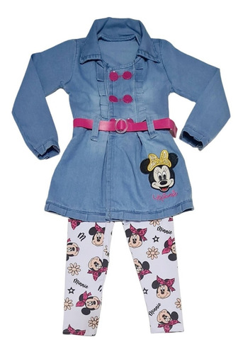 Conjunto Infantil Jeans Inverno Sobretudo Com Legging Diva