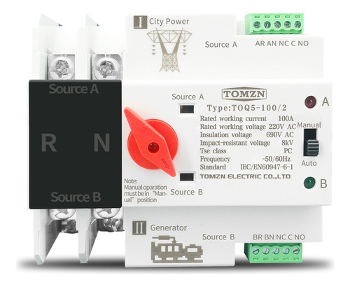 Interruptor Ats Transferencia Automática 100a Monofásico