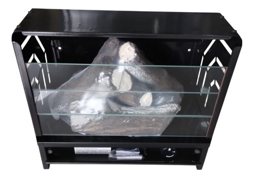 Leño/ Estufa/ Gas Vidrio Templado Taseme Alpino Black 6000 C Color Marrón Oscuro