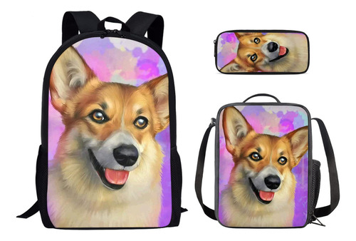 . Mochila Escolar Estampada Corgi Amazon Hot Sale For