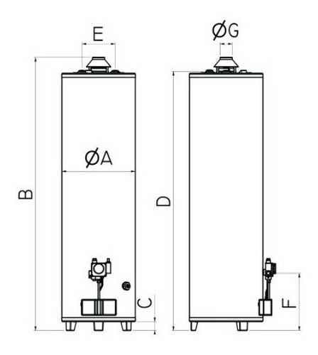 Termotanque A Gas Natural Rheem Apg160 Alta Potencia 160 Lts