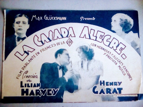 Programa De Cine Original  La Casada Alegre  , 1933 