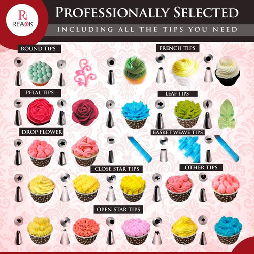 64pcs Cake Decorating Kit Baking Supplies Tools With Non-...