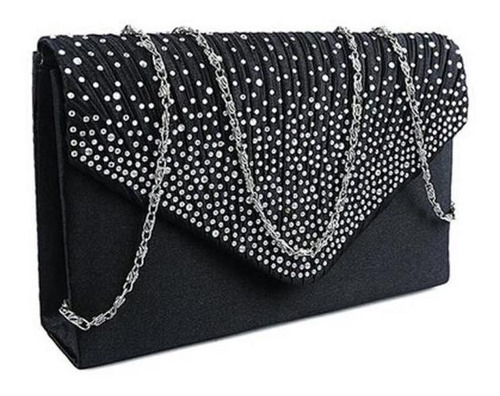 Bolso De Embrague De Satén De Diamante Para Mujer Bolsa De S