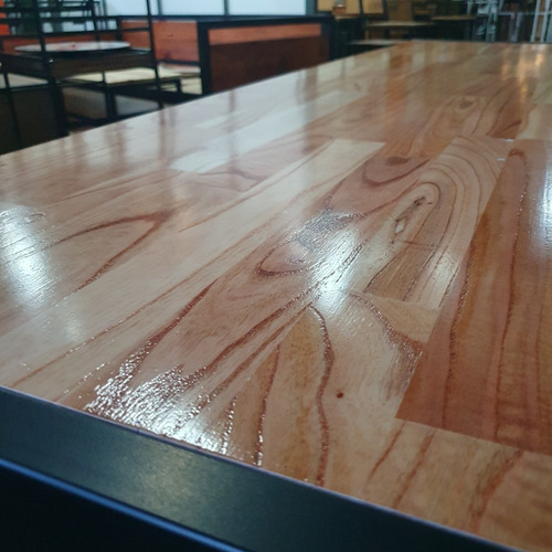 Imagen 3 de 8 de Mesa Industrial Madera Paraiso 200x120 Laqueado 70/30 Hierro