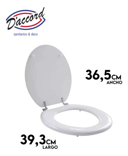 Tapa De Inodoro Apto Tau Dáccord Blanco Hjes Metálicos Oval