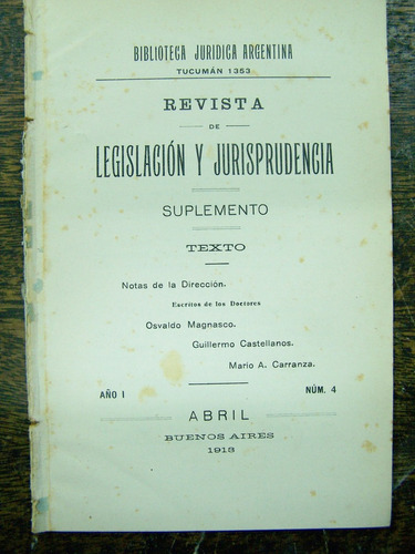 Revista De Legislacion Y Jurisprudencia * Nº 4 Abril 1913 *