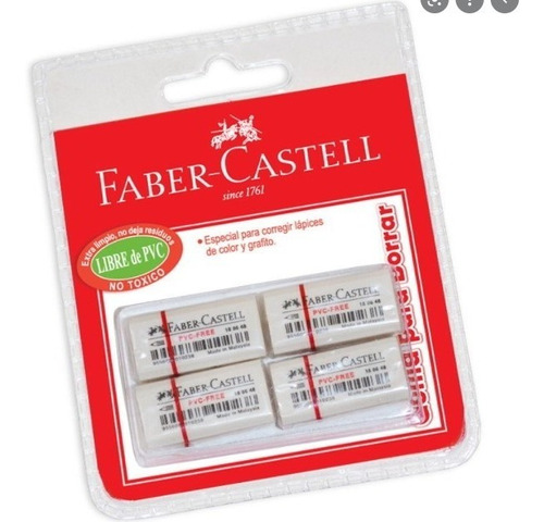 Gomas De Borrar Faber Castell 4 Unidades