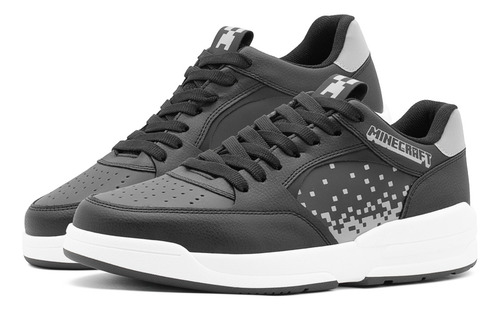 Tenis Minercraft Para Hombre Creeper Pixelado Yuyin Comodo Negro Urbano
