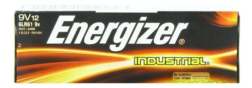 Pila 9V Energizer Industrial EN22 Rectangular