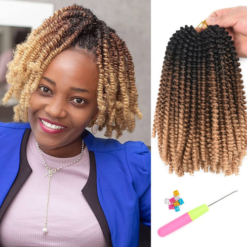 Alirobam 4packs 8inch Spring Twist Crochet Braids Braiding H
