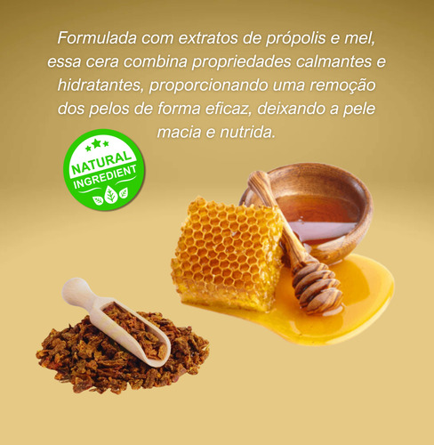 Kit 2 Cera Depilatória Quente Própolis E Mel 800g Depilbella