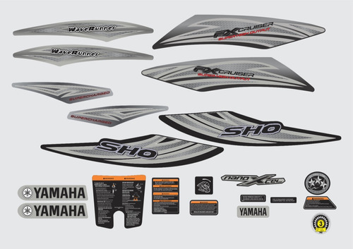 Kit Adesivos Jet Ski Yamaha Fx Cruiser Sho 10/11 Prata