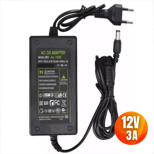 Imagen 1 de 6 de Fuente Poder 12v-3a Cargador Transformador Ata Eficiencia